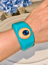 Blue Resin Gemstone Cuff Bracelet