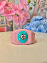 Pink Resin Gemstone Cuff Bracelet