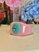 Pink Resin Gemstone Cuff Bracelet