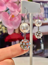 Pearl Drop Crystal Dangle Earrings