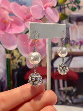 Pearl Drop Crystal Dangle Earrings