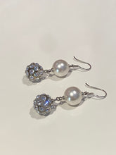 Pearl Drop Crystal Dangle Earrings