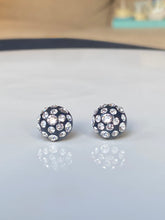 Black Acrylic Stud Earrings With Crystal Rhinestones