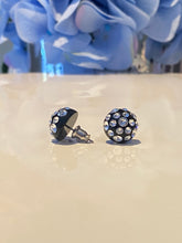 Black Acrylic Stud Earrings With Crystal Rhinestones