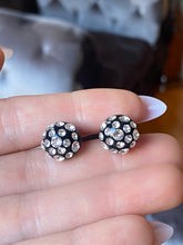 Black Acrylic Stud Earrings With Crystal Rhinestones