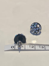 Black Acrylic Stud Earrings With Crystal Rhinestones