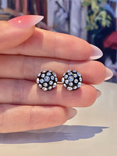 Black Acrylic Stud Earrings With Crystal Rhinestones