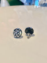 Black Acrylic Stud Earrings With Crystal Rhinestones