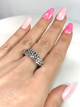 Black Acrylic Ring With Crystals