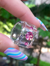 Pink Crystal Lucite Cube Ring