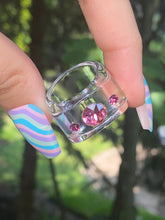 Pink Crystal Lucite Cube Ring