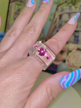 Pink Crystal Lucite Cube Ring