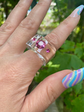 Pink Crystal Lucite Cube Ring