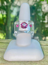 Pink Crystal Lucite Cube Ring