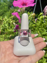 Pink Crystal Lucite Cube Ring