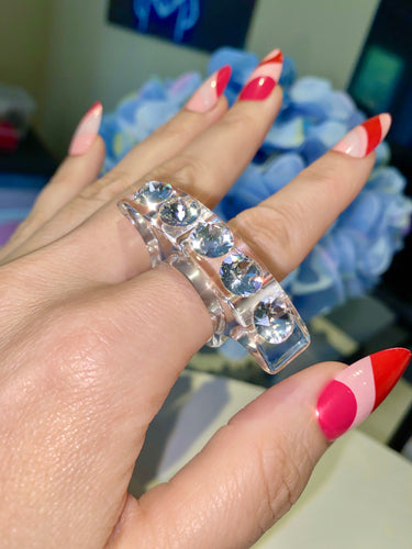 Lady Luxe Crystal Ring In Clear