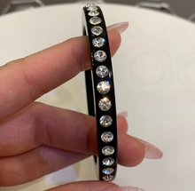 Black Acrylic Bangle With Crystals