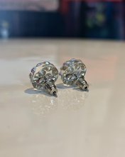 Clear Acrylic Stud Earrings With Aurora Borealis Crystal Rhinestones