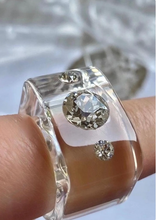 Transparent Crystal Lucite Cube Ring