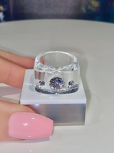 Transparent Crystal Lucite Cube Ring