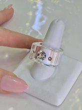 Transparent Crystal Lucite Cube Ring