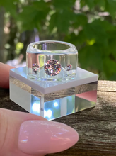 Transparent Crystal Lucite Cube Ring
