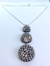 Black Acrylic Necklace With Crystal Stones