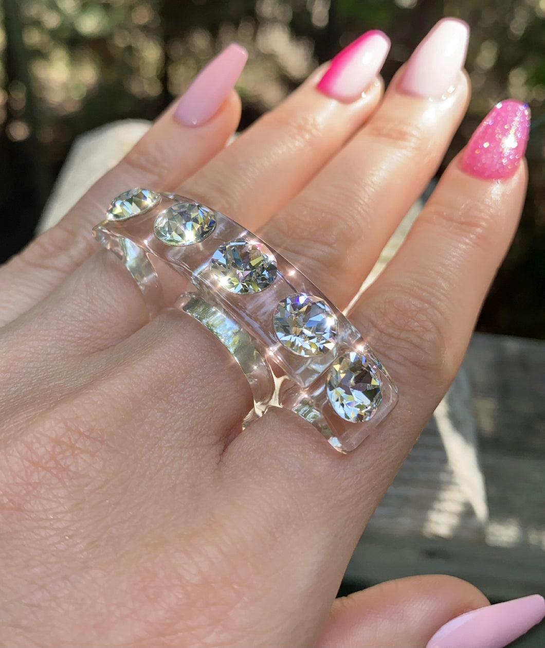 Lady Luxe Crystal Ring In Clear