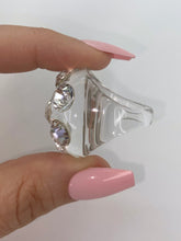 Large Jewel Acrylic Crystal Ring In Clear