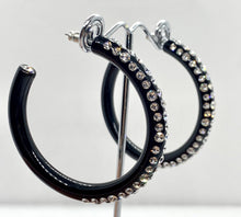 Red Carpet Acrylic Crystal Hoop Earrings In Black