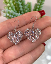 Heart Shaped Lucite Earrings With Crystals