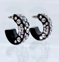 Monroe Acrylic Crystal Earrings In Black