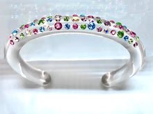 Acrylic Cuff Bracelet With Mixed Crystal Stones