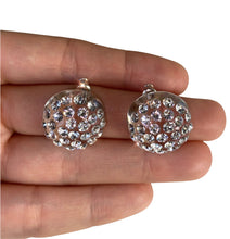 Large Acrylic Stud Earrings Ring With Crystal Rhinestones