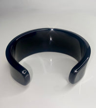 Black Acrylic Statement Cuff Bracelet With Crystal Rhinestones