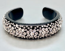 Moonlight Sparkle Acrylic Crystal Cuff Bracelet In Black