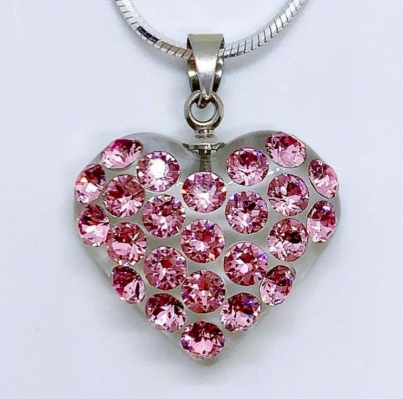 Swarovski Pink Heart Crystal - JGBeads