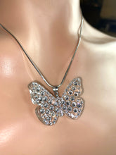 Clear Acrylic Butterfly Necklace With Crystal Rhinestones