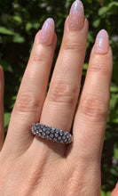 Black Acrylic Ring With Crystal Rhinestones