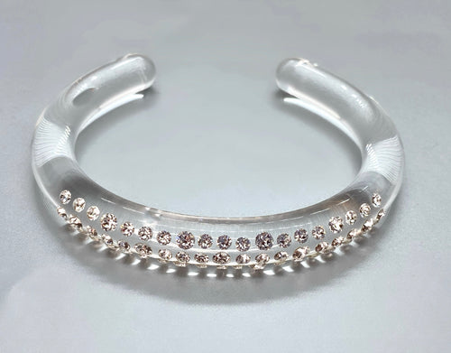 Acrylic Cuff Bracelet With Crystal Elements