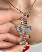 Geometric Acrylic Cross Necklace With Crystal Rhinestones
