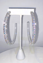 Oversized AcrylicHoop Earrings With Iridescent Crystals