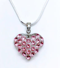 Mini Pink Crystal Heart Necklace With Chain