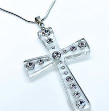 Large Clear Acrylic 3D Cross With Crystals