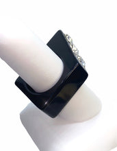 Art Deco Black Acrylic Ring