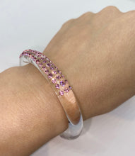 Acrylic Cuff Bracelet With Pink Crystal Elements