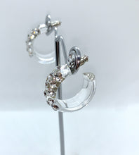 Clear Acrylic Hoop Earrings With Crystal Rhinestones