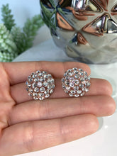 Large Acrylic Stud Earrings Ring With Crystal Rhinestones