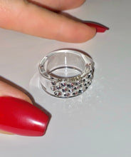 Clear Wide Band Acrylic Ring With Crystals
