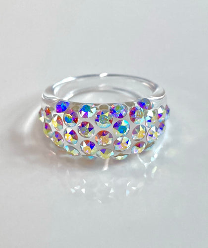 Vogue Crystal Acrylic Ring In Aurora Borealis